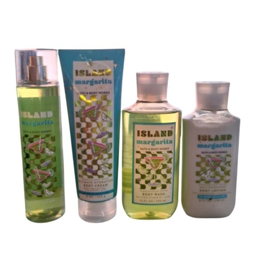 Bath & Body Works Women's Island Margarita 4pcs Body Mist Cream Wash Lotion Femi